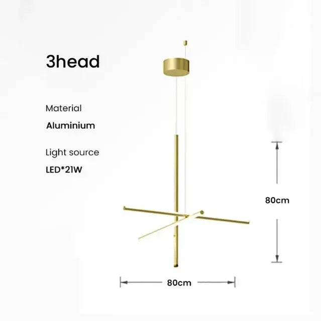 Nordic Minimalist Italian Tube Chandeliers — alternate product view 9