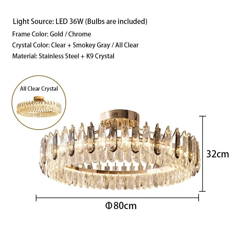 Modern Gold Crystal Ceiling Lights — alternate product view 8