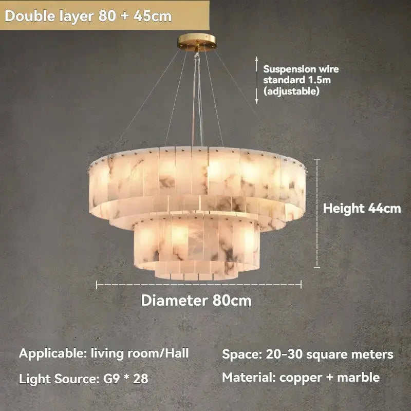 Luxury Nordic Natural Marble Chandelier — alternate product view 14