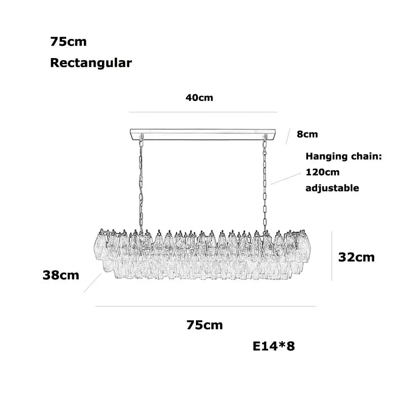 Glass Art Dining Room Chandelier — alternate product view 12
