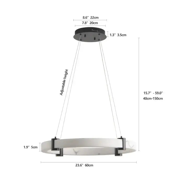 Luxury Ring Alabaster Pendant Chandelier — alternate product view 5