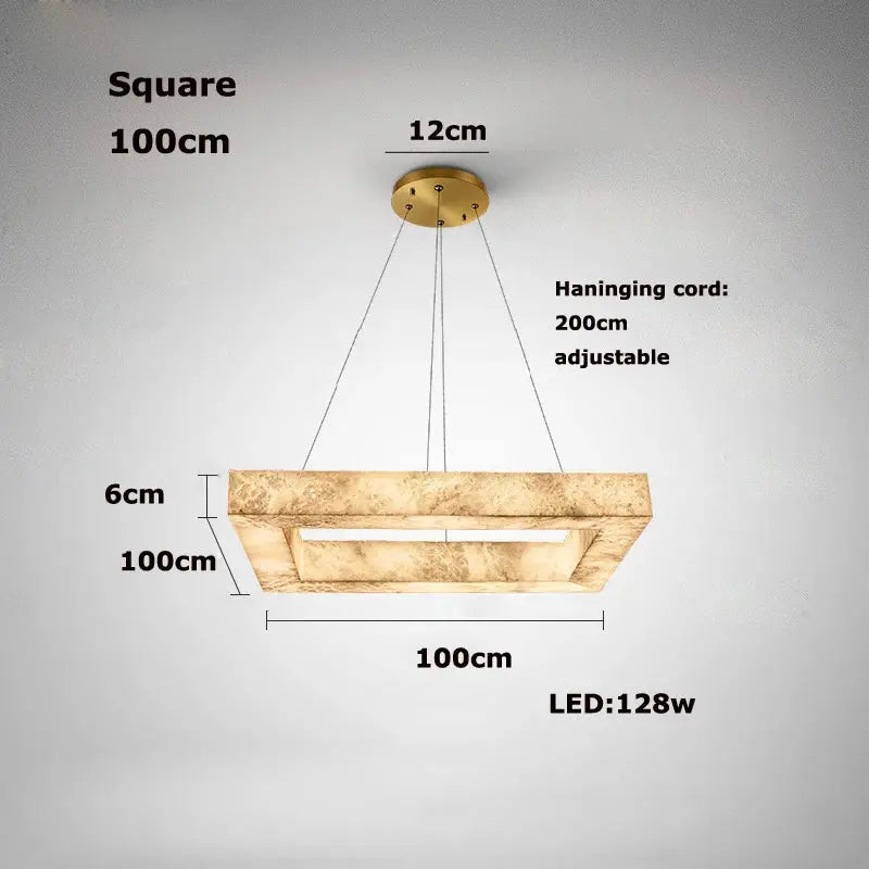Luxury Marble Lighting Square Chandeliers — alternate product view 17