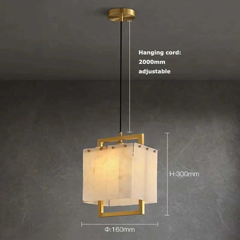 Modern Marble Chandelier Rectangle Pendant — alternate product view 7
