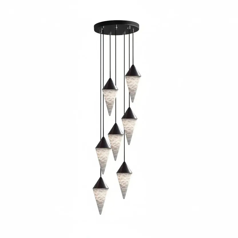 Modern Alabaster Cone Cluster Chandelier — alternate product view 14