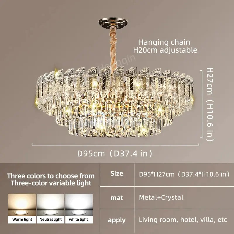 Crystal Hanging Living Room Chandelier — alternate product view 7