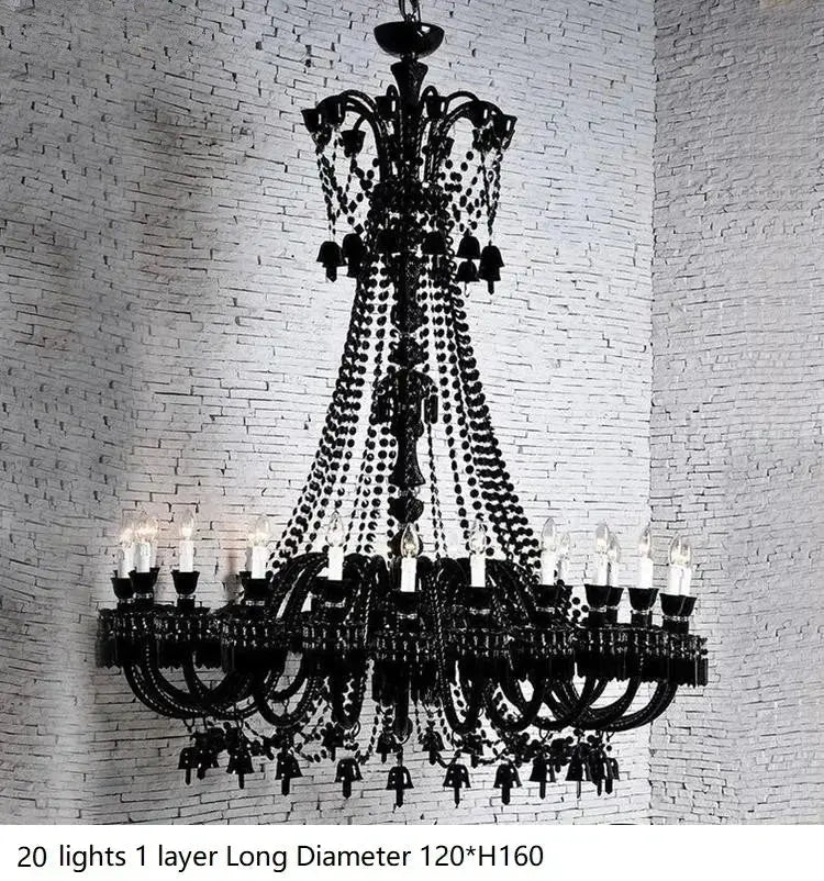Villa Hotel Luxury Black Crystal Chandelier — alternate product view 6