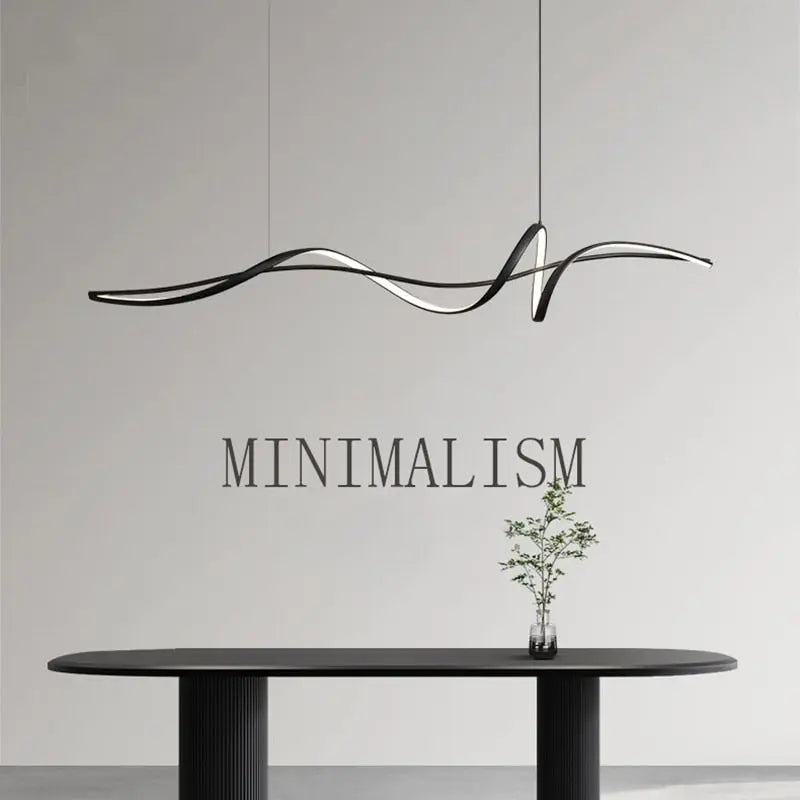 Ribbon Shape Design LED Chandelier — alternate product view 2
