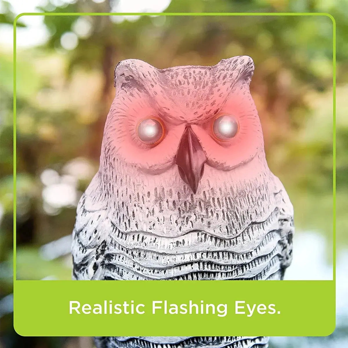 Owl Decoy Light for Outdoor Garden Yard Bird Repellent — alternate product view 2