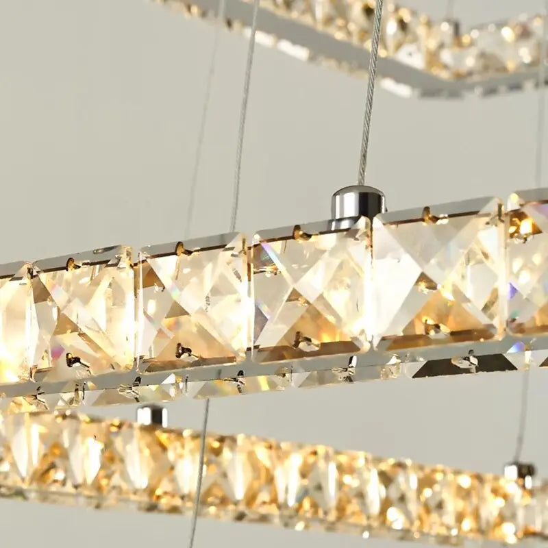 Modern Crystal Square Pendant Light — alternate product view 5