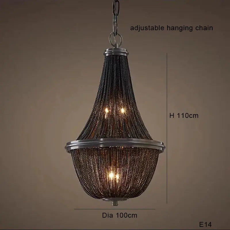Black American Tassel Ceiling Chandelier — alternate product view 7