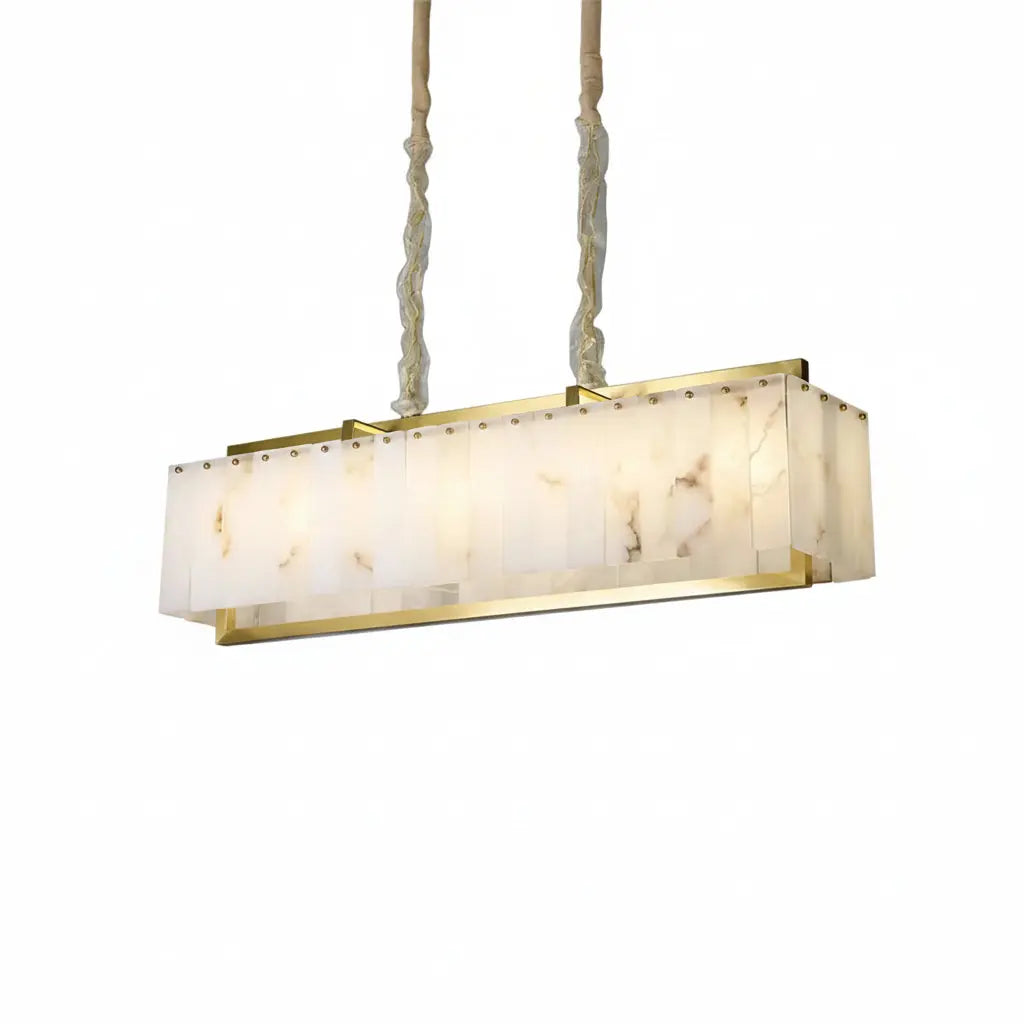 New Square Natural Marble Chandeliers — alternate product view 1
