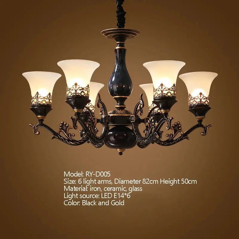 Dark Antique Ceramic Chandelier — alternate product view 7
