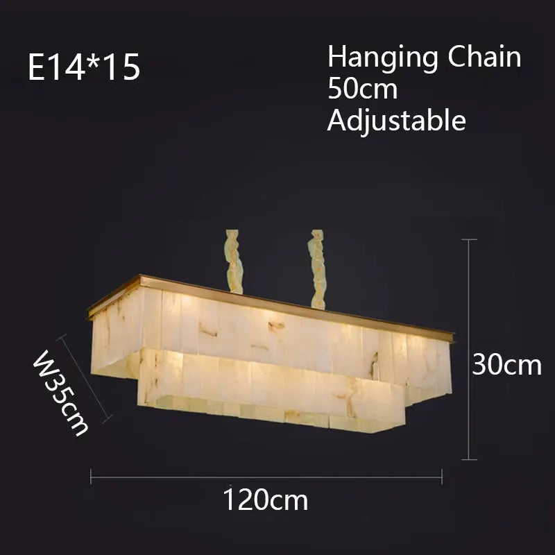 New Square Natural Marble Chandeliers — alternate product view 4