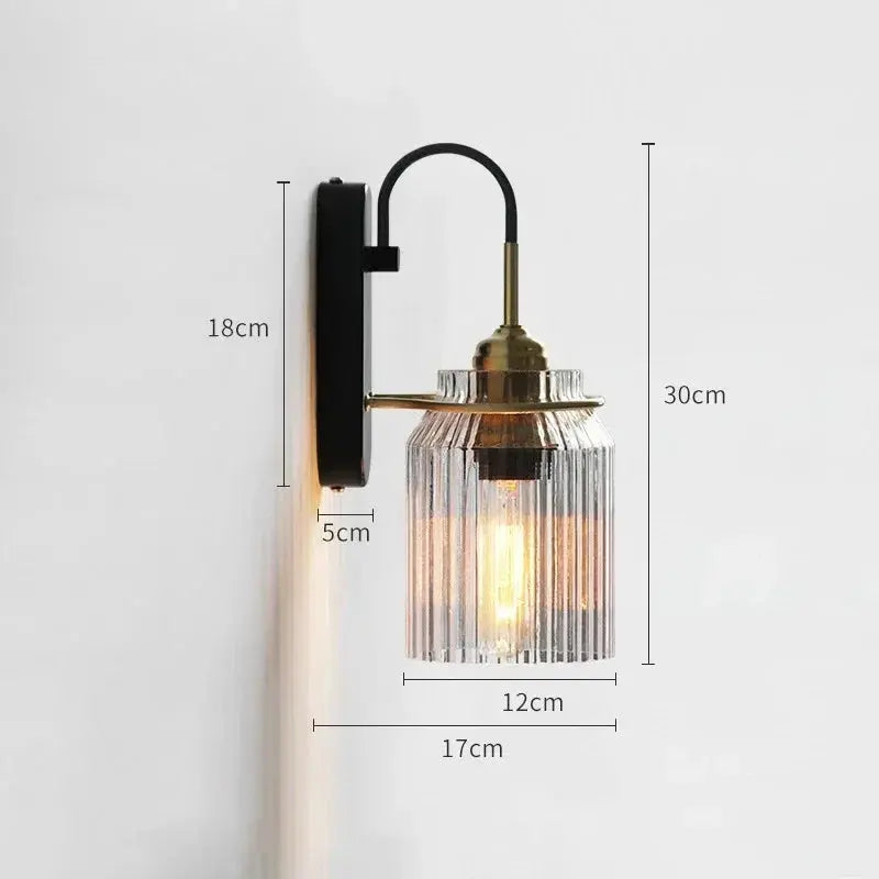 Retro Industrial Style Bedroom Glass Wall Lamp — alternate product view 5