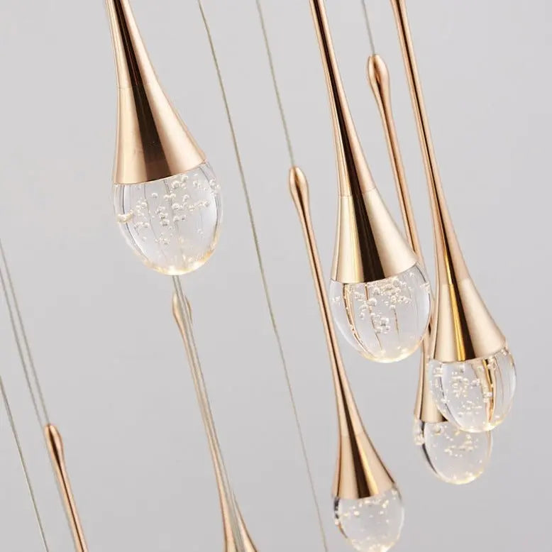 Luxury Crystal Staircase Chandelier | Modern Long Hanging LED Foyer Light — alternate product view 2