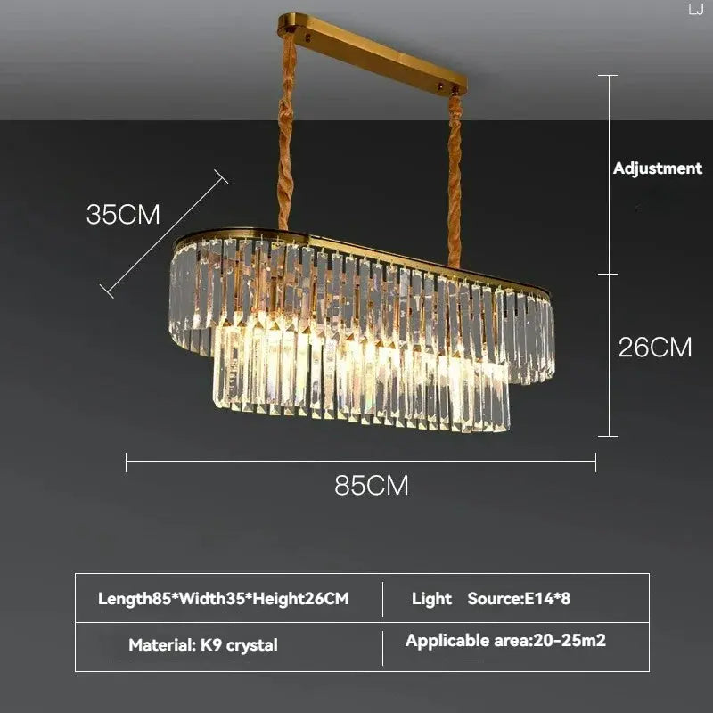 Modern Crystal Chandelier Villa Bedroom Round Lamp — alternate product view 11