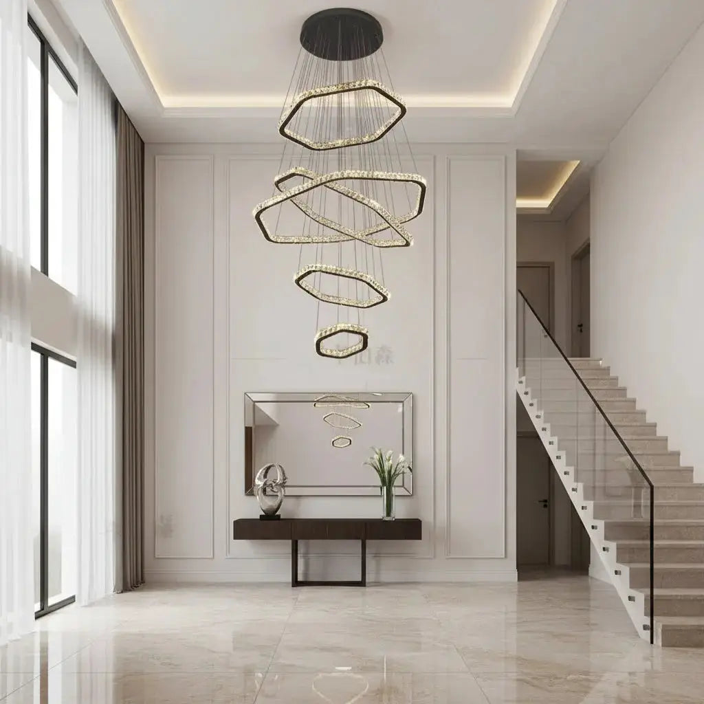 Modern Home Decoration Stair Crystal Chandelier — alternate product view 2