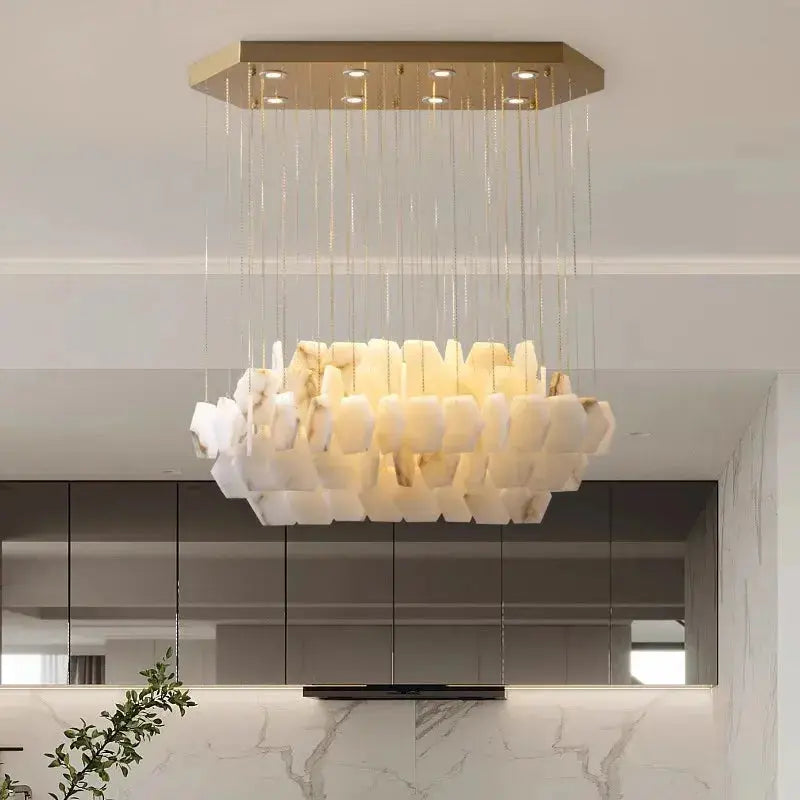 Snowflake Marble Nordic Chandelier — alternate product view 2