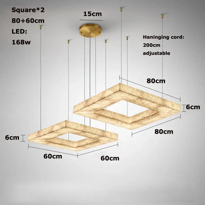 Luxury Marble Lighting Square Chandeliers — alternate product view 24