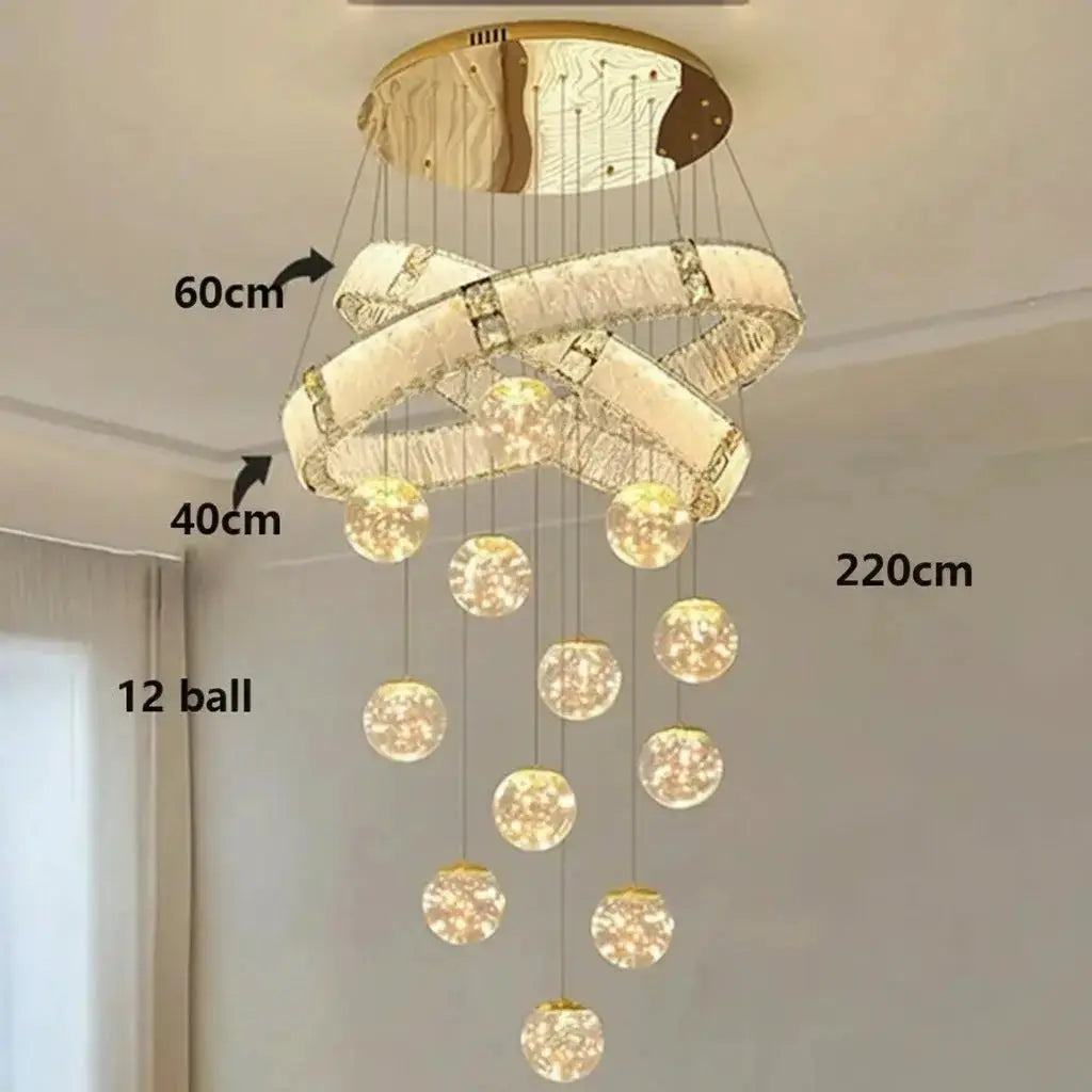 Modern Home Decor Led Staircase Chandeliers — alternate product view 11