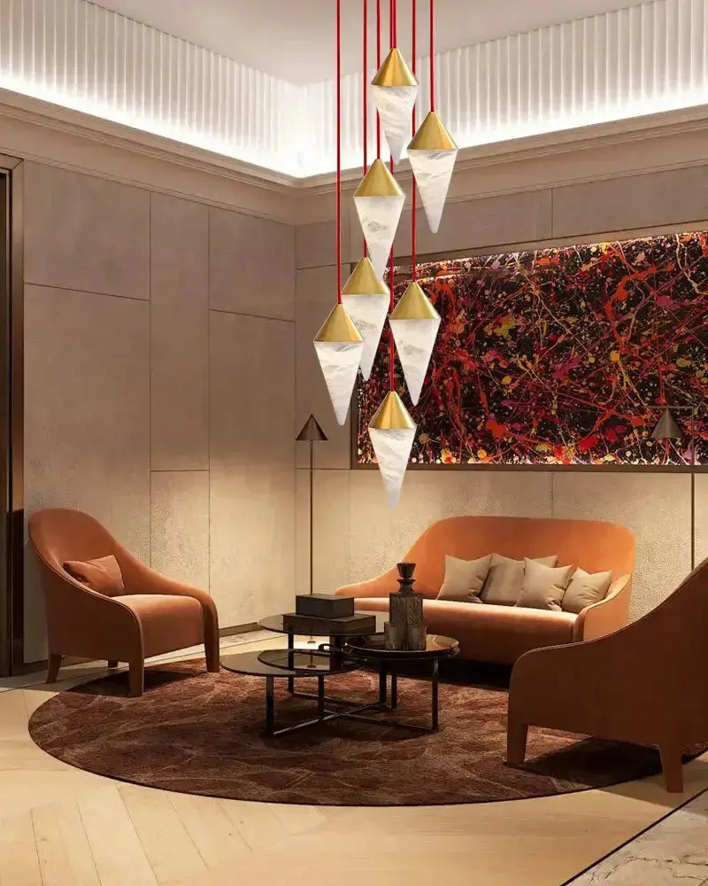 Modern Alabaster Cone Cluster Chandelier — alternate product view 3