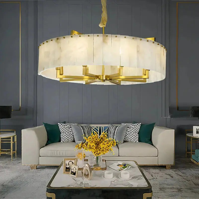 New Round Natural Marble Chandeliers — product view