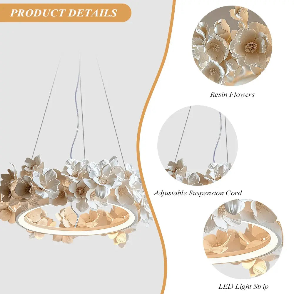 French Round Floral Chandelier — alternate product view 4