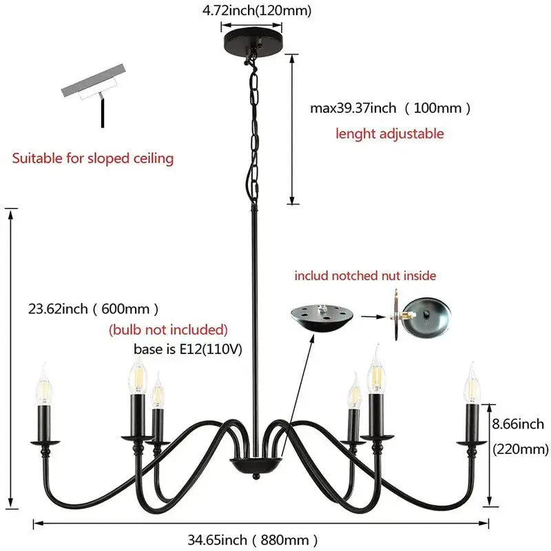 American Style Lighting Chandelier — alternate product view 2