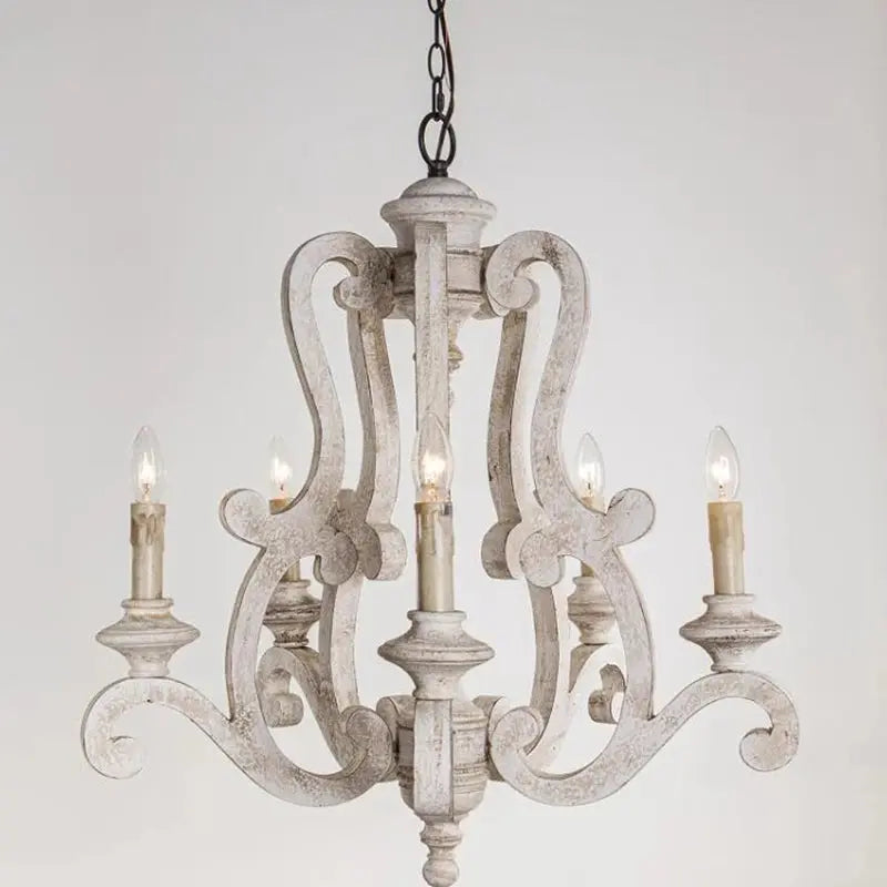 Antique Farmhouse Wooden Chandelier — alternate product view 5