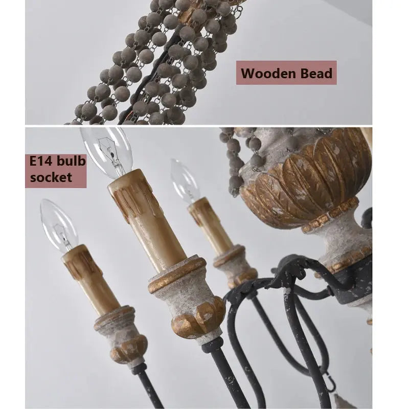 Wooden Farmhouse Chandelier — alternate product view 4