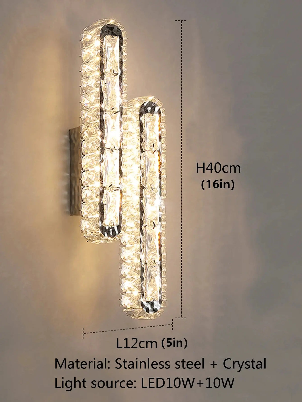 Double Row Crystal Wall Light — alternate product view 9