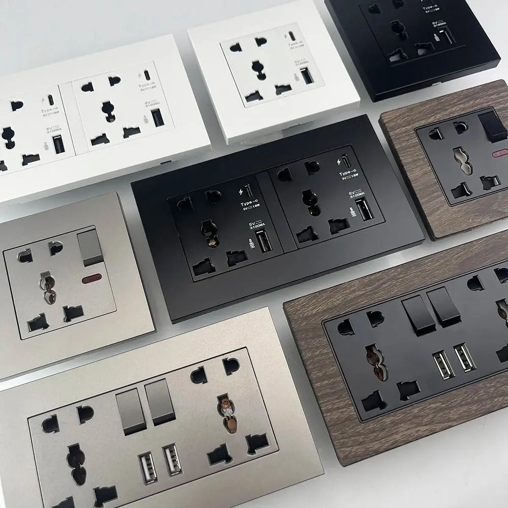 UK Wall Electrical Outlet with USB Charger — alternate product view 3