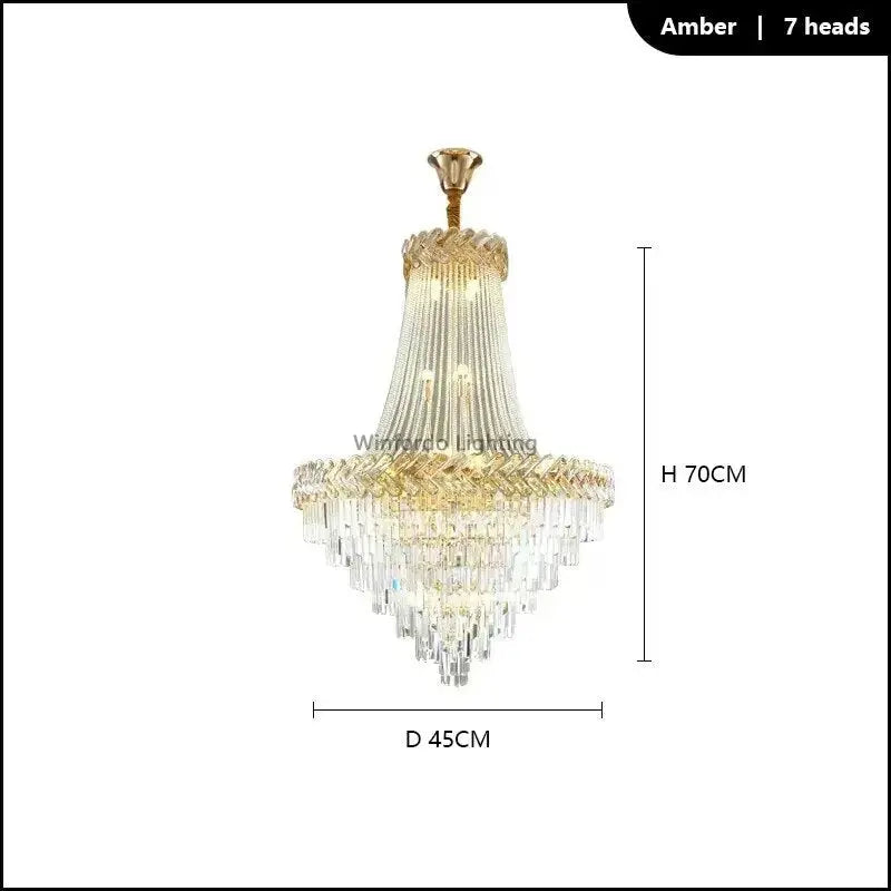 2025 Luxury Duplex Villa Crystal Chandelier — alternate product view 7