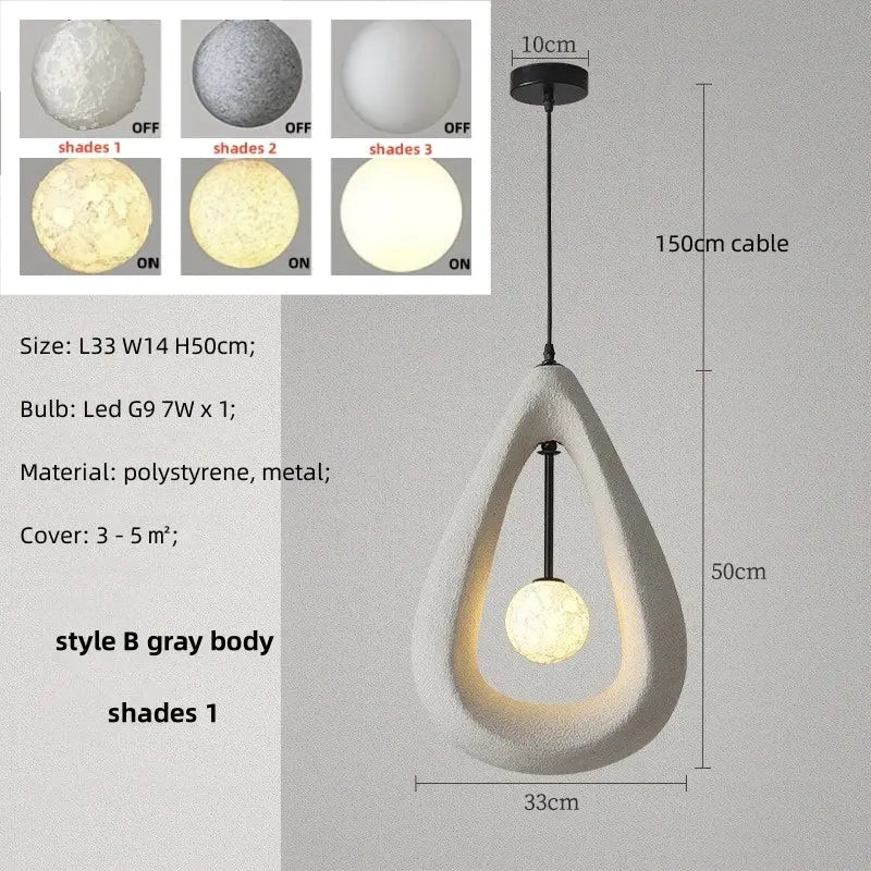 Long Wabi Sabi Dining Room Unique LED Lights — alternate product view 6