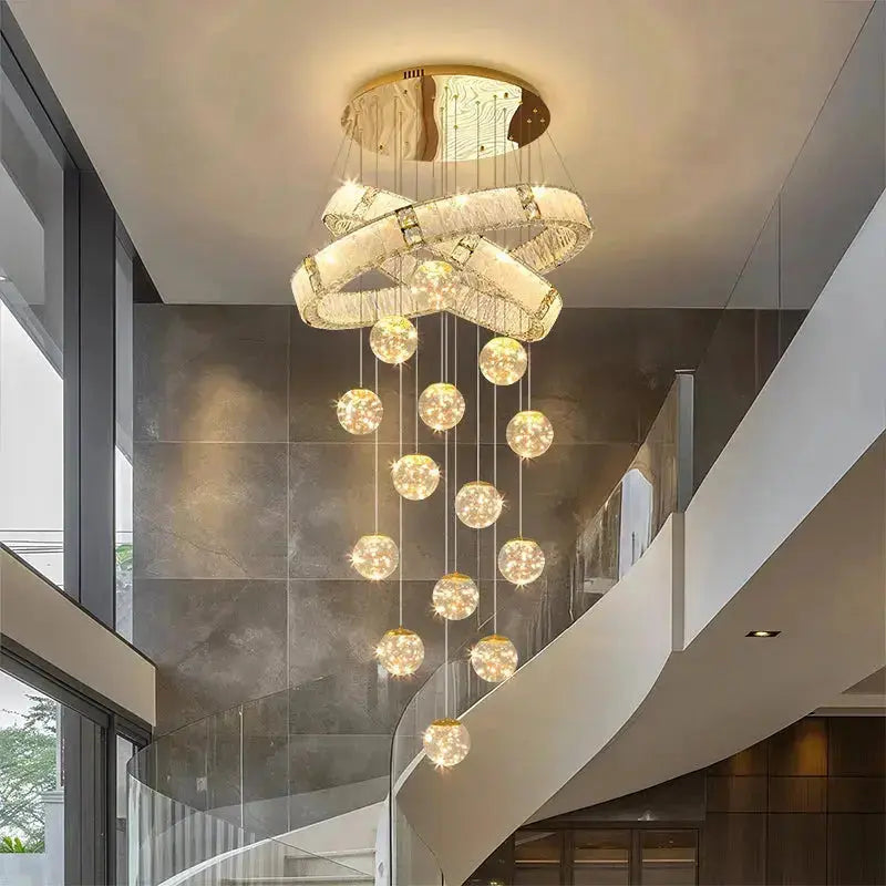 Modern Home Decor Led Staircase Chandeliers — alternate product view 4