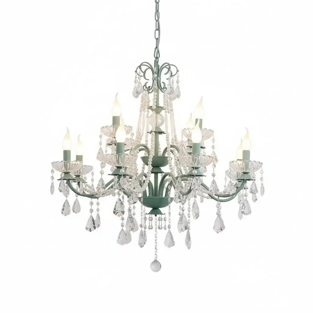 Crystal Green Glass Chandeliers — alternate product view 1