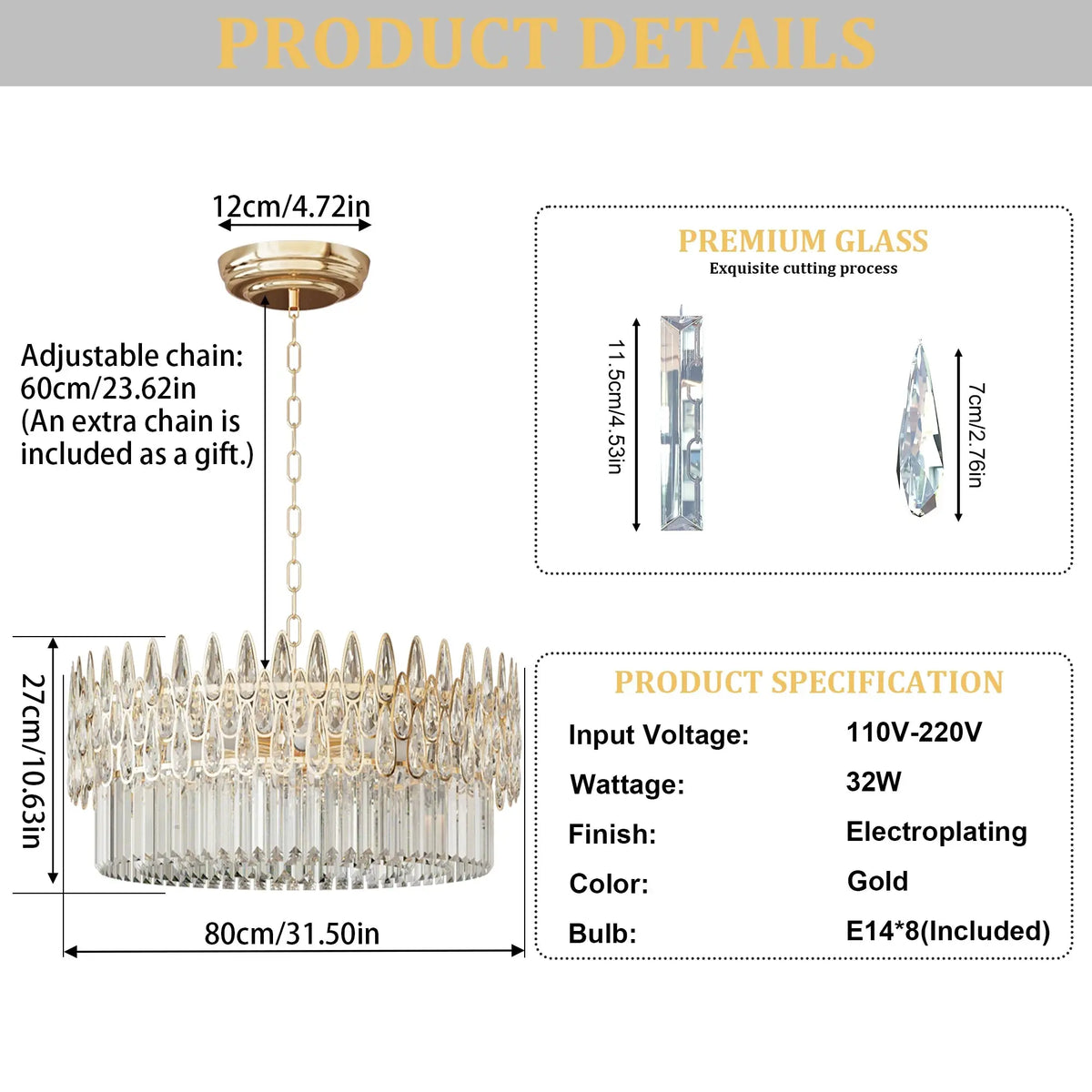Luxurious Crystal Chandeliers — alternate product view 8