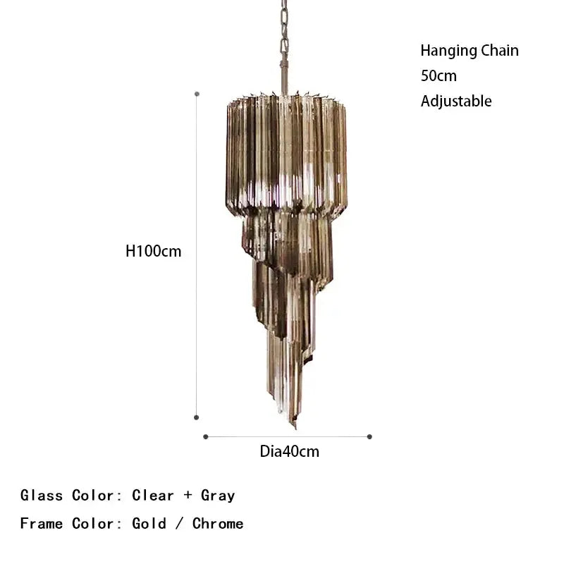 Varenza Modern Luxury Pink Glass Chandelier — alternate product view 7