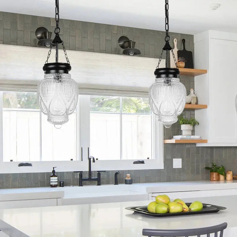 Farmhouse Suspension Glass Pendant Lights — alternate product view 4