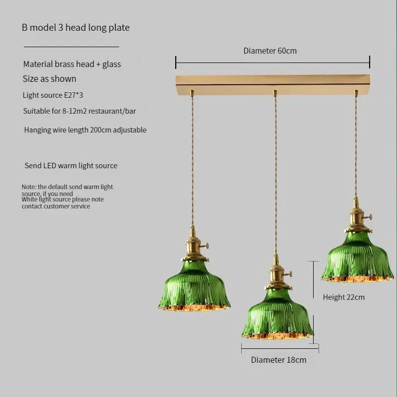 Green Glass Scandinavian Pendant Lights — alternate product view 30