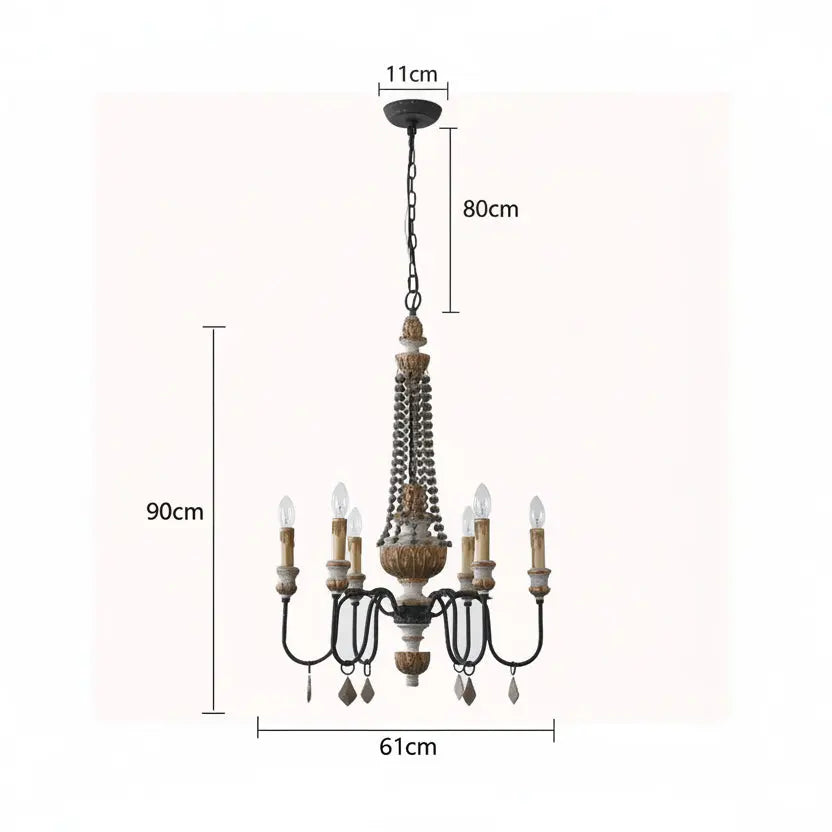Wooden Farmhouse Chandelier — alternate product view 5