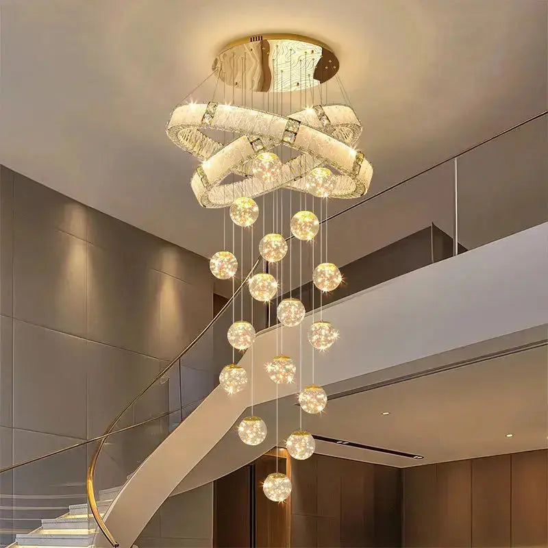 Modern Home Decor Led Staircase Chandeliers — alternate product view 3