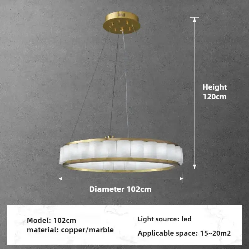Marble Alabaster Ring Chandelier — alternate product view 9