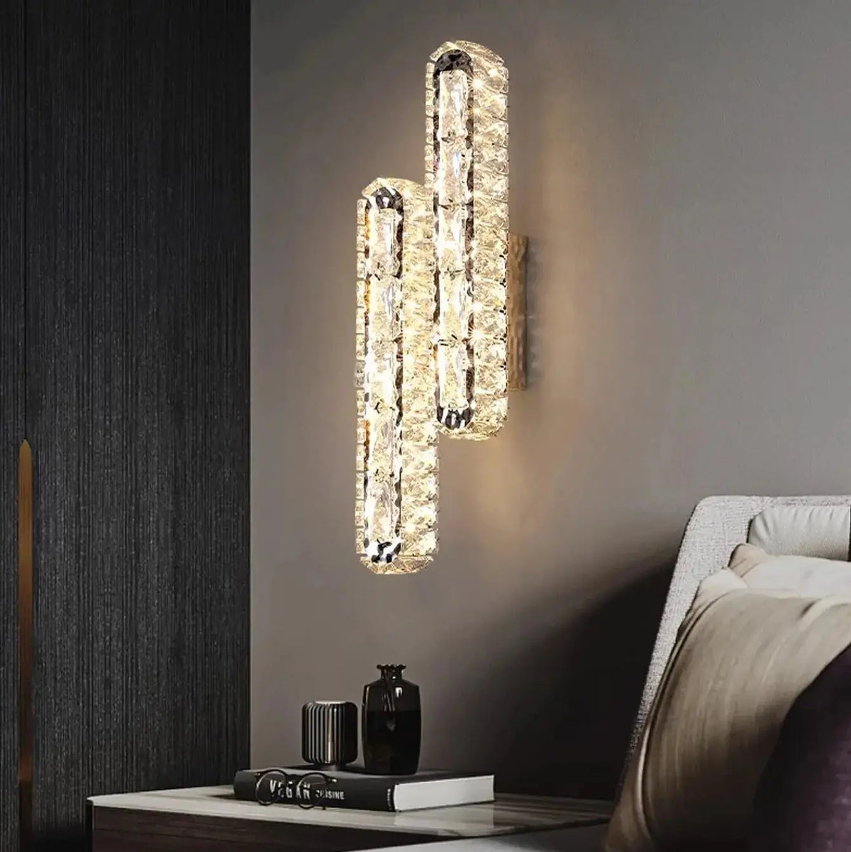 Double Row Crystal Wall Light — product view