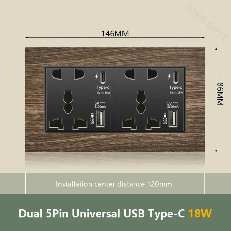 UK Wall Electrical Outlet with USB Charger — alternate product view 9