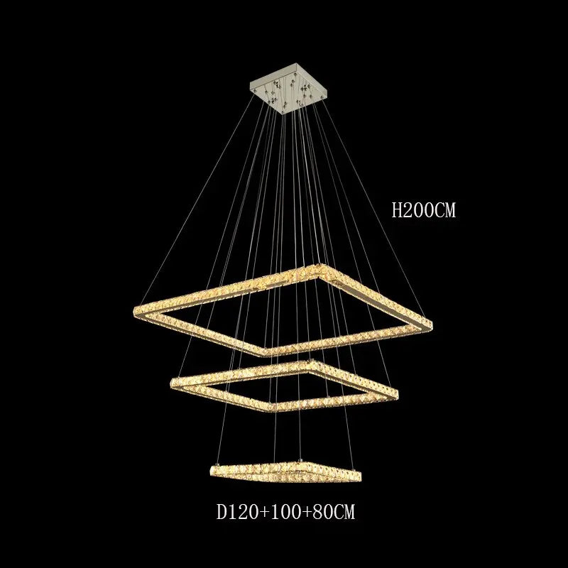 Modern Crystal Square Pendant Light — alternate product view 7