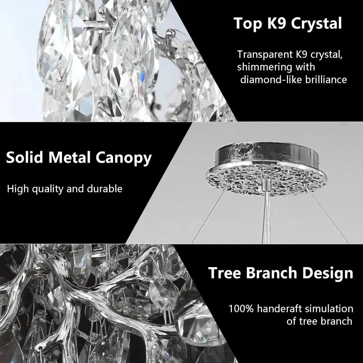 Modern Raindrop Chandelier Hanging Living Room — alternate product view 5