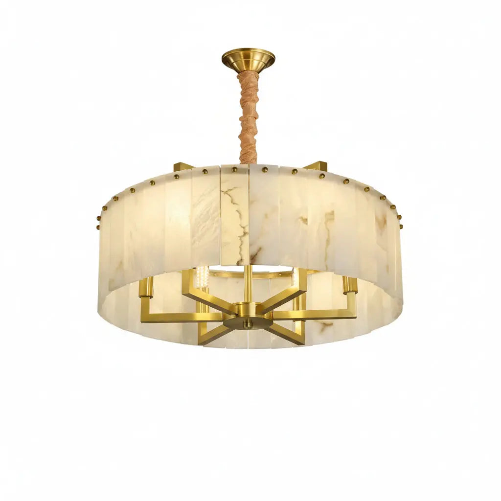 New Round Natural Marble Chandeliers — alternate product view 1