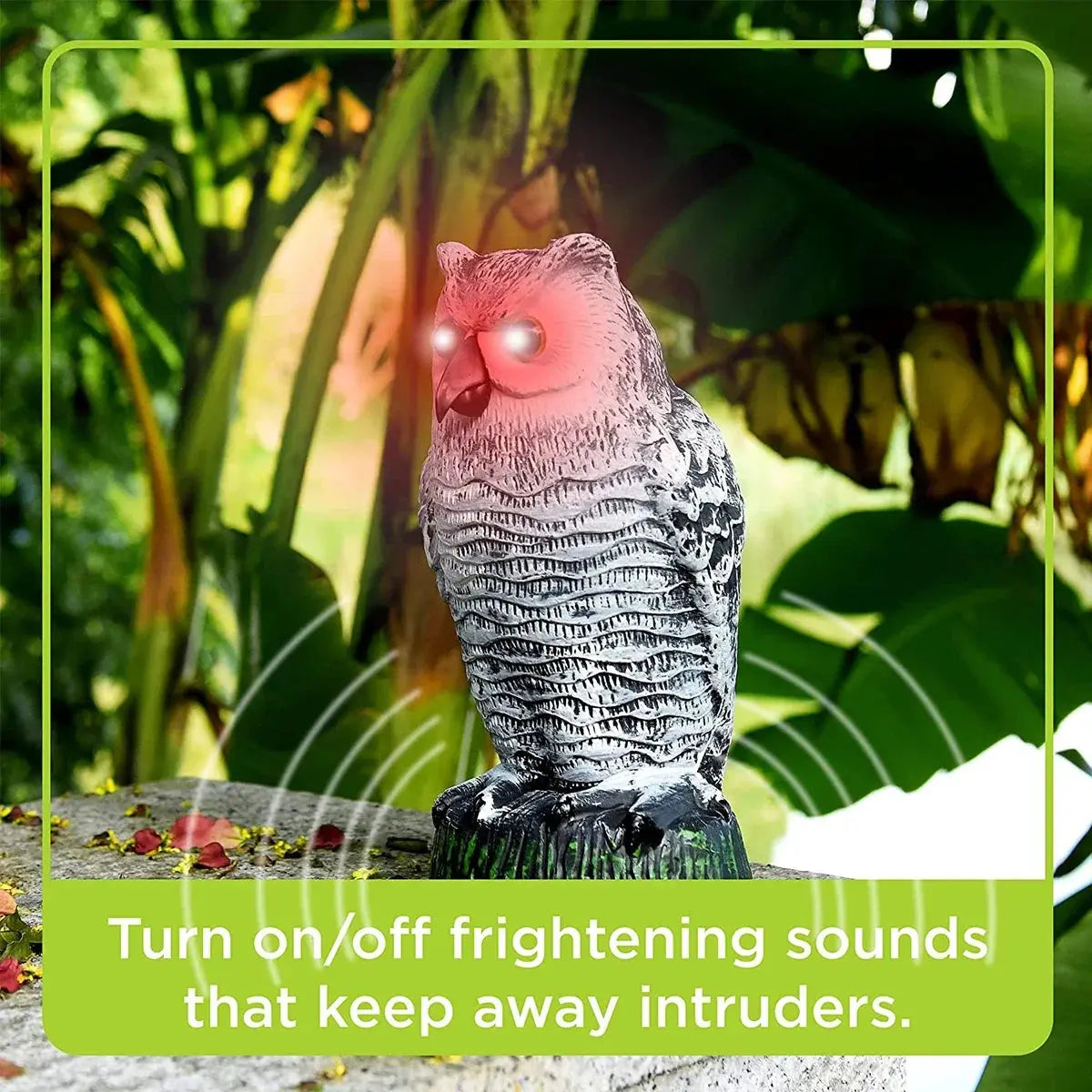 Owl Decoy Light for Outdoor Garden Yard Bird Repellent — alternate product view 3