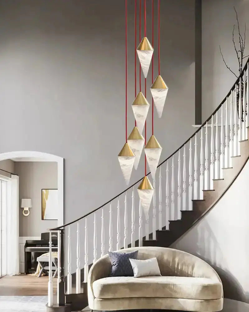 Modern Alabaster Cone Cluster Chandelier — alternate product view 7